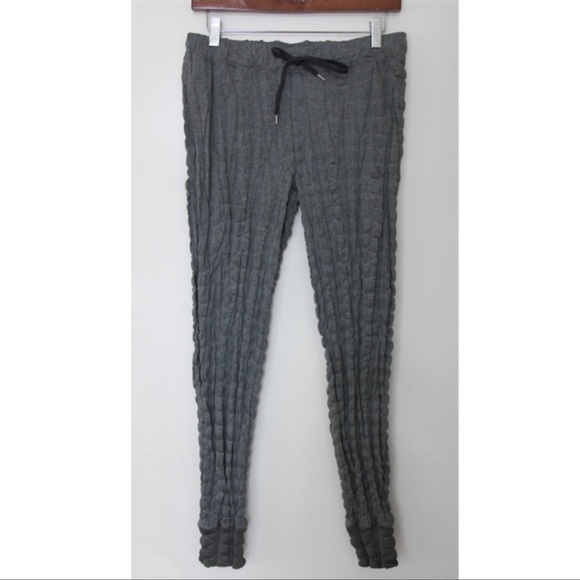 Issey Miyake Crinkled Polyester Drawstring Rib Cuff Joggers 1 - Picture 5 of 8